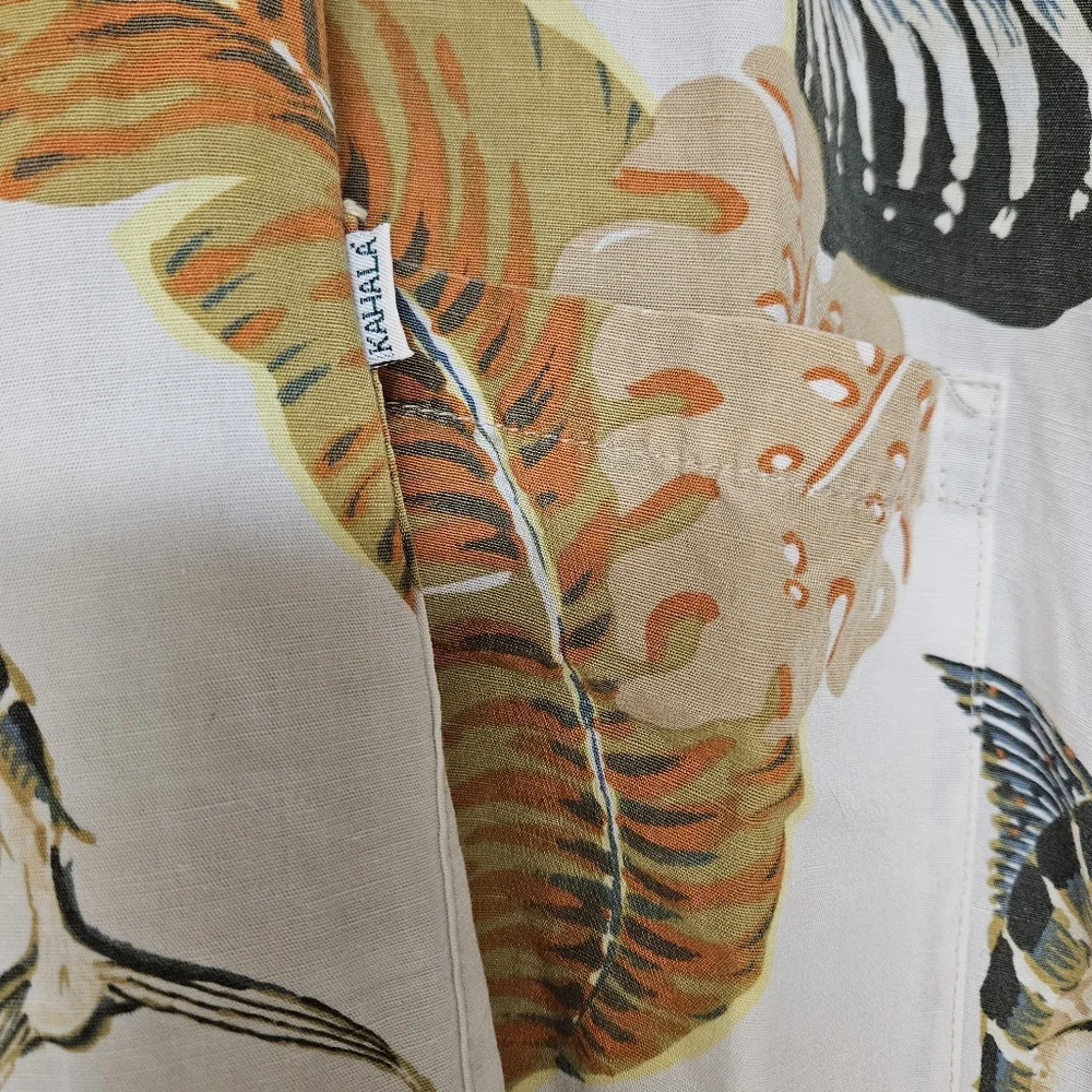 John Severson XL Tropical Leaf‎ Print Men's Shirt Mercedes Championship